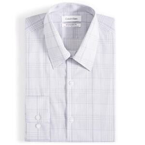Calvin Klein Men's Slim Fit Stretch Button Down Dress Shirt White Blue XS 12541